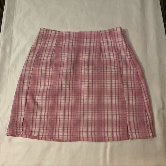 SHEIN Plaid Pin/White Skirt Size S Barbiecore Light Academia Size S - Picture 1 of 6